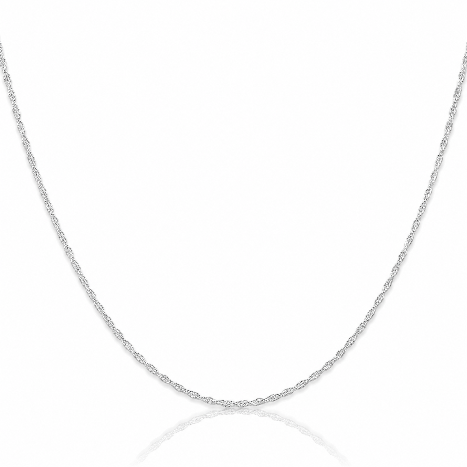 14K White Gold 1.15mm Carded Cable Rope Chain - Lifestyle View