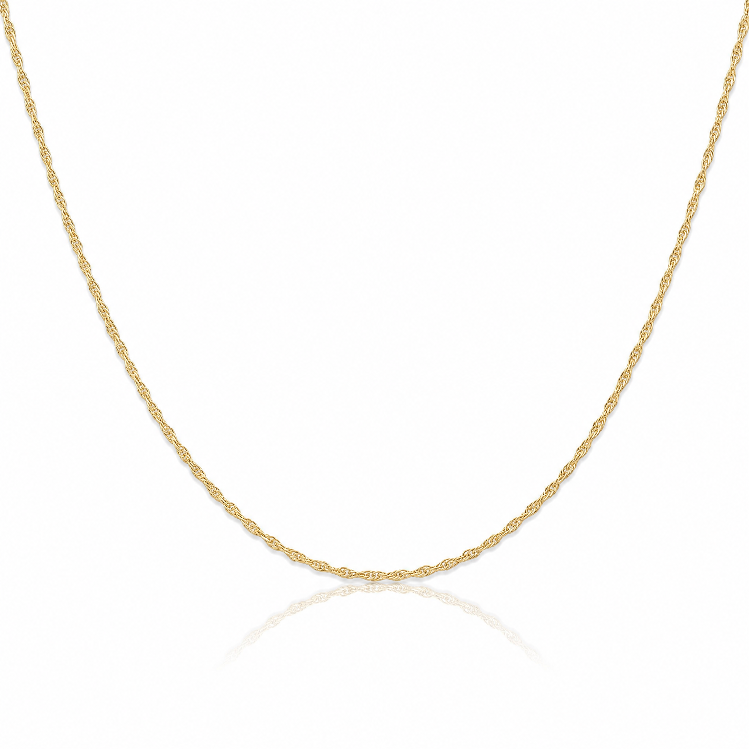 14K 1.15mm Carded Cable Rope Chain - Lifestyle View