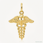 14k Caduceus Charm - Lifestyle View
