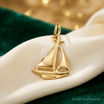 14K  3D Sailboat Charm - Lifestyle View