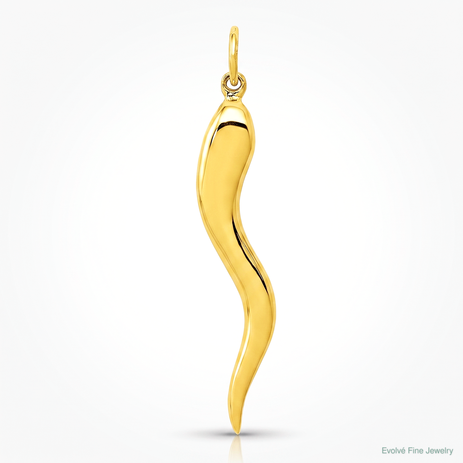 14k Large 3D Italian Horn Charm - Lifestyle View