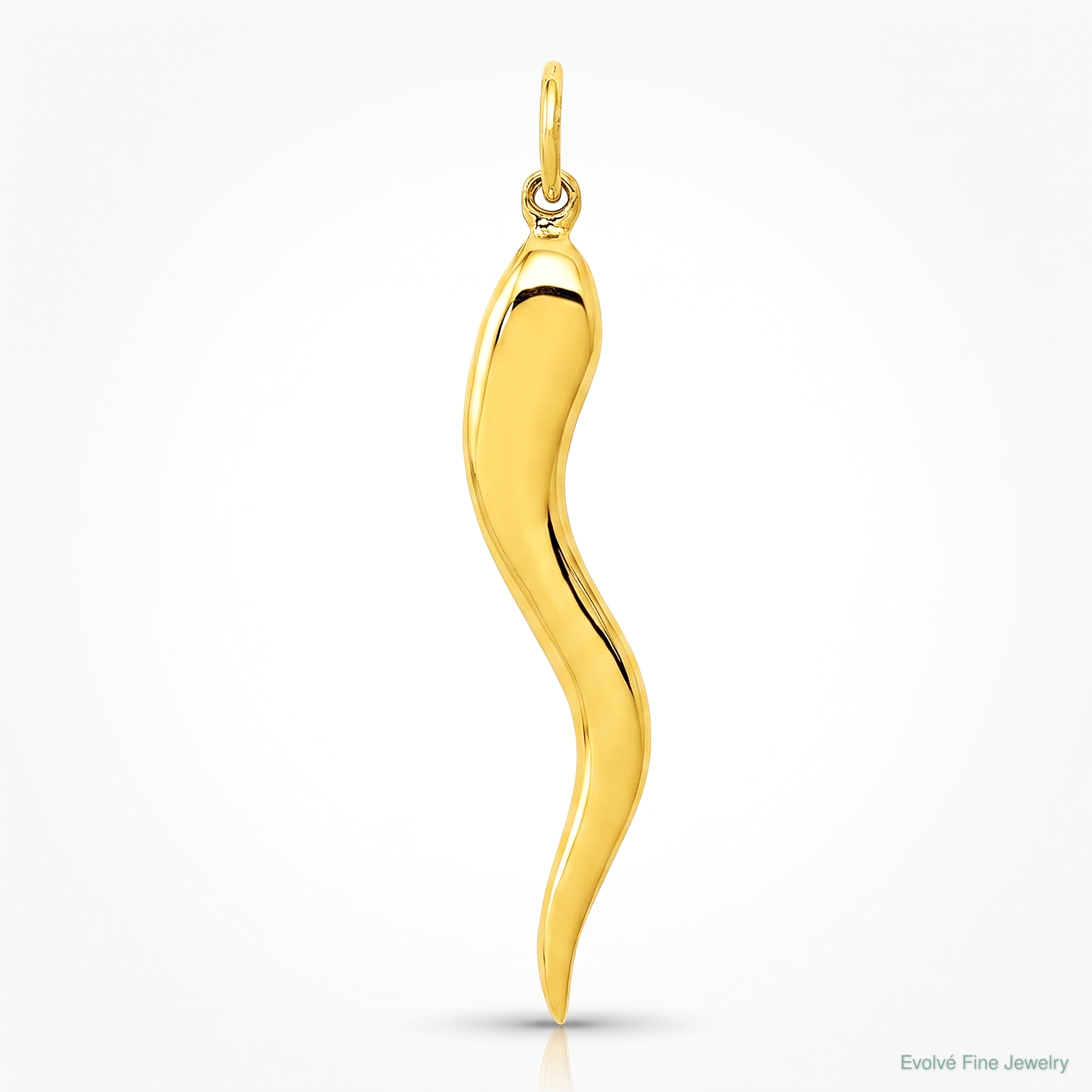 14k Large 3D Italian Horn Charm - Lifestyle View