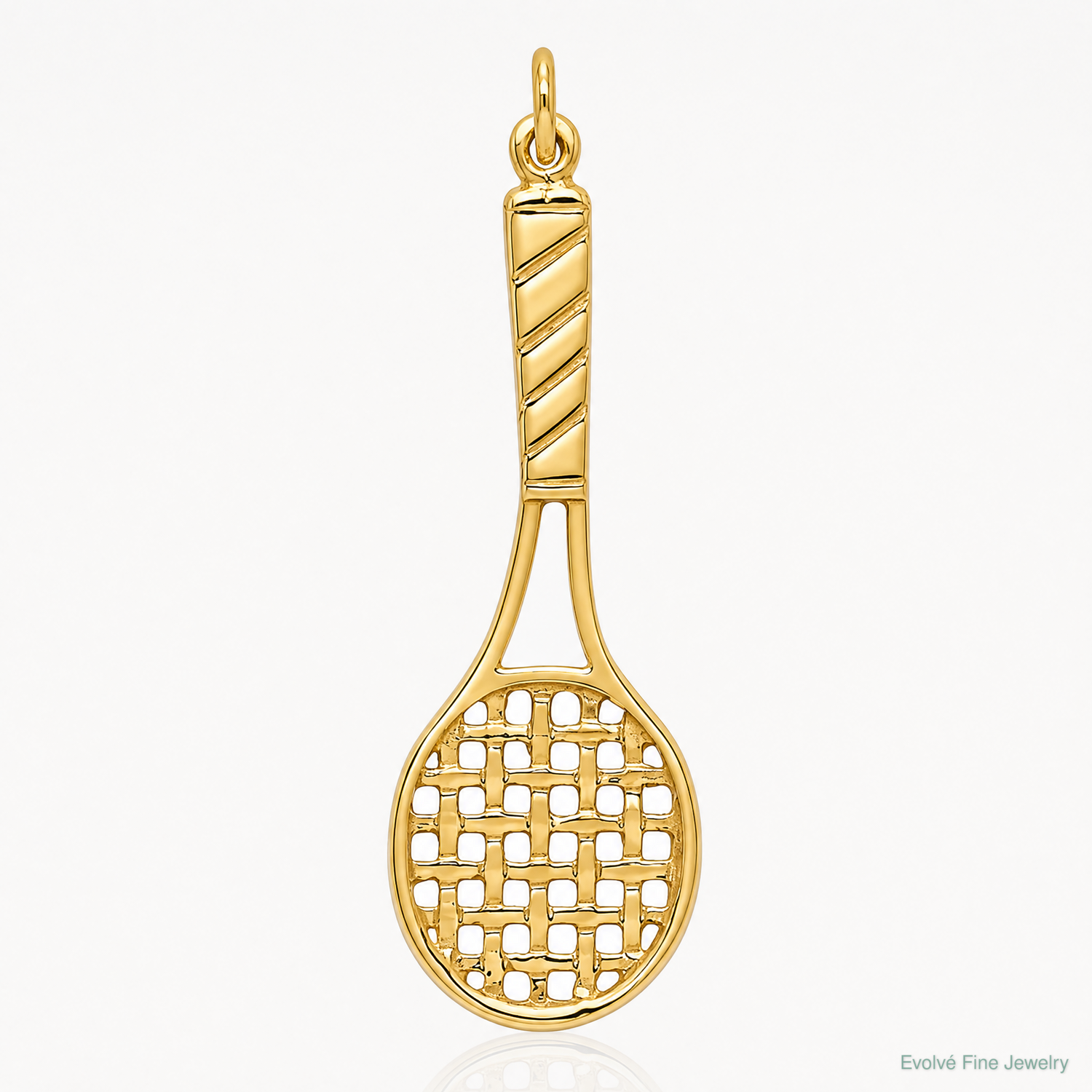 14K  3D Tennis Racquet Pendant - Lifestyle View