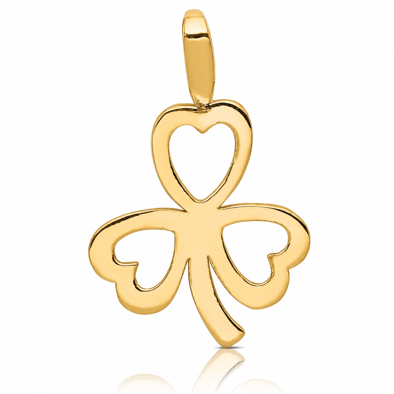 14k Heart Clover Charm - Lifestyle View
