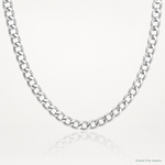 14k White Gold 3.35mm Semi-Solid Curb Chain - Lifestyle View