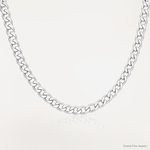 14k White Gold 4.3mm Semi-Solid Curb Chain - Lifestyle View