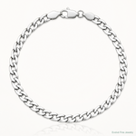 14k White Gold 4.3mm Semi-Solid Curb Chain - Lifestyle View