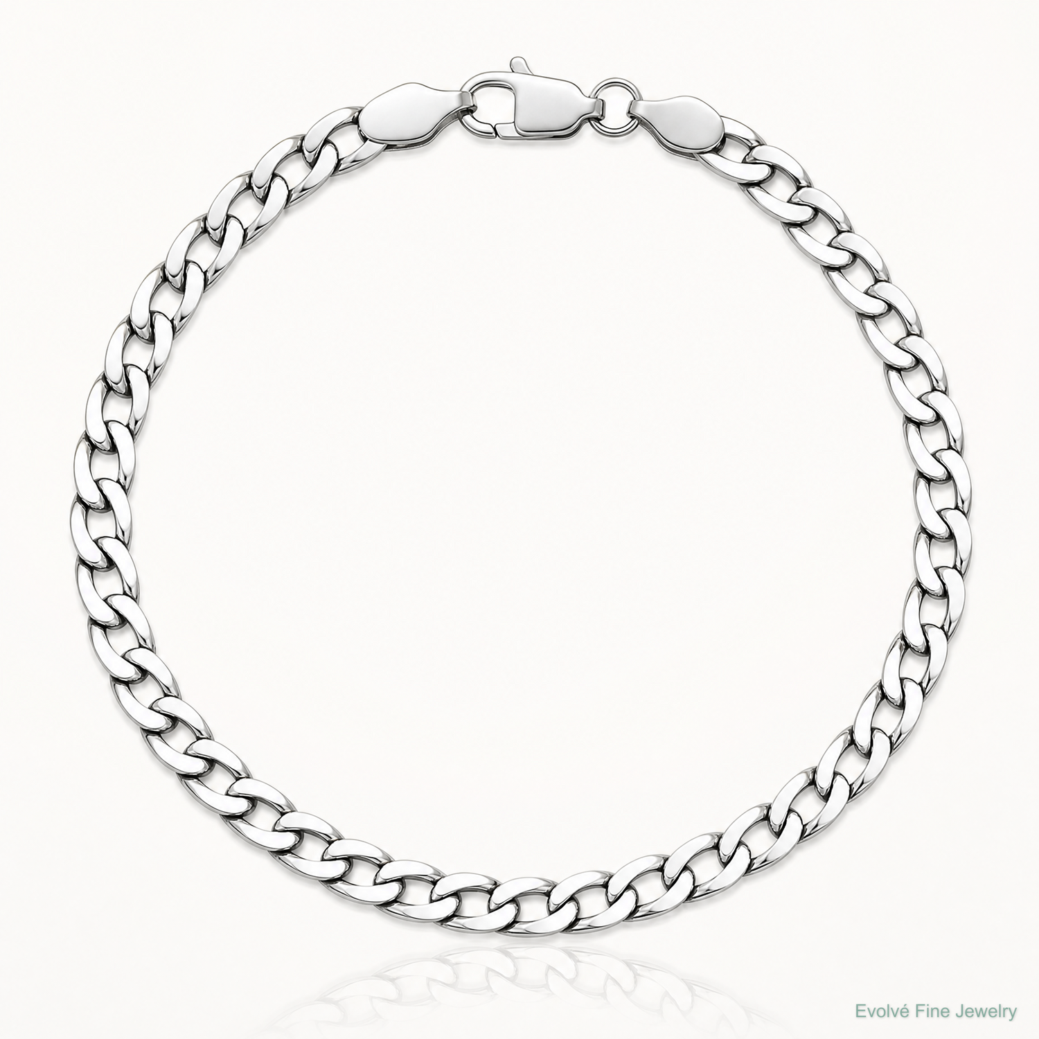14k White Gold 4.3mm Semi-Solid Curb Chain - Lifestyle View