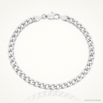 14k White Gold 5.25mm Semi-Solid Curb Chain - Lifestyle View