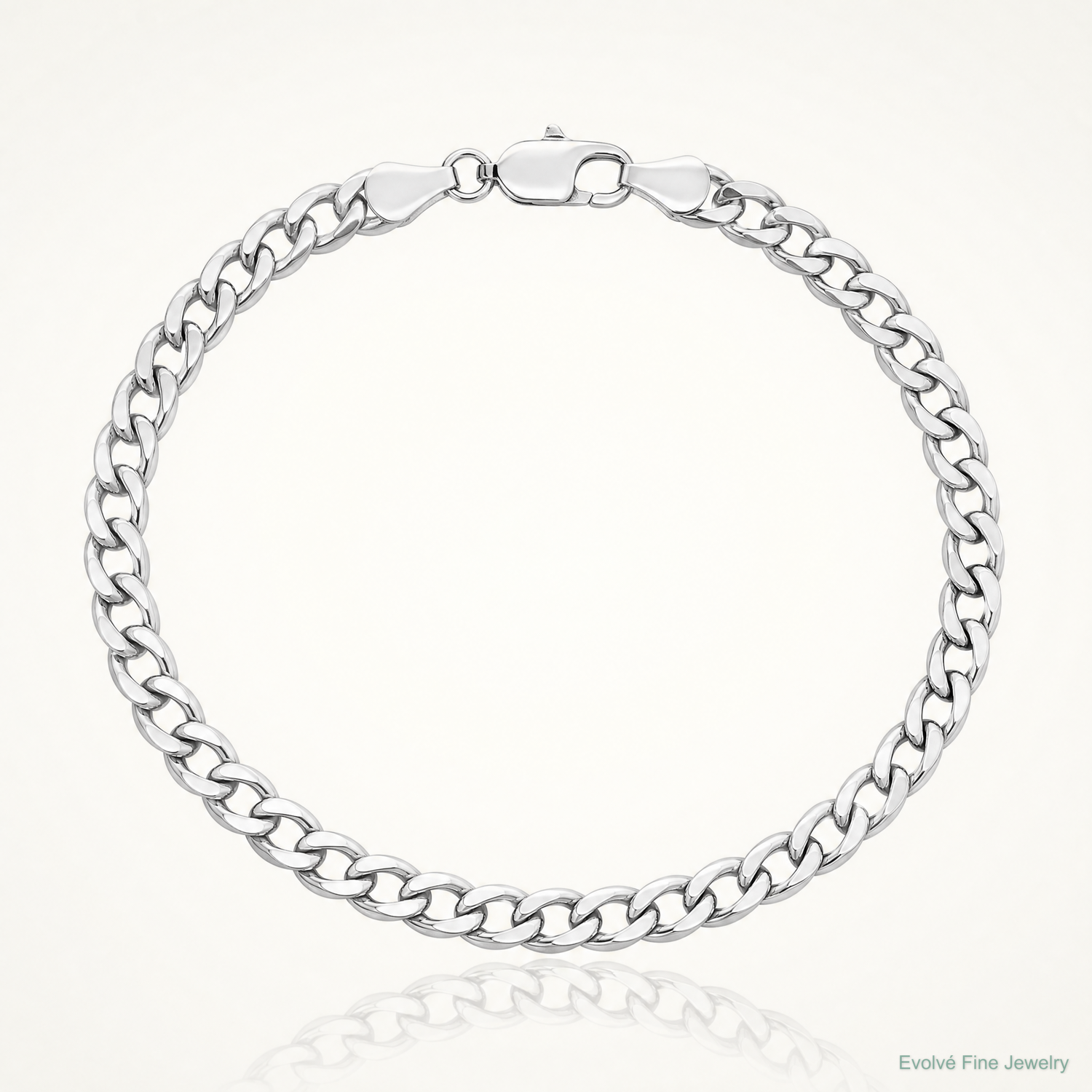 14k White Gold 5.25mm Semi-Solid Curb Chain - Lifestyle View