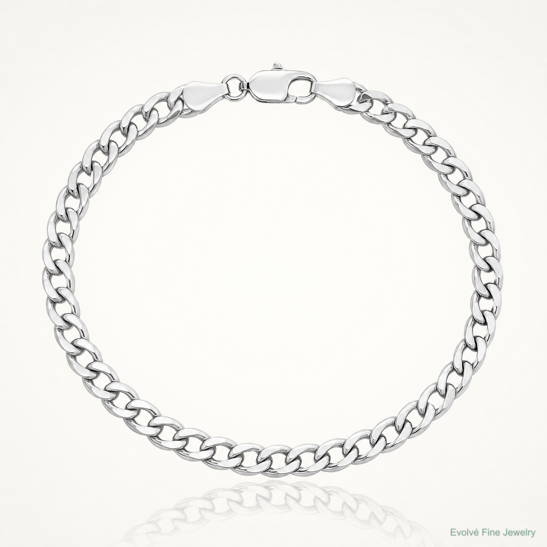 14k White Gold 5.25mm Semi-Solid Curb Chain - Lifestyle View