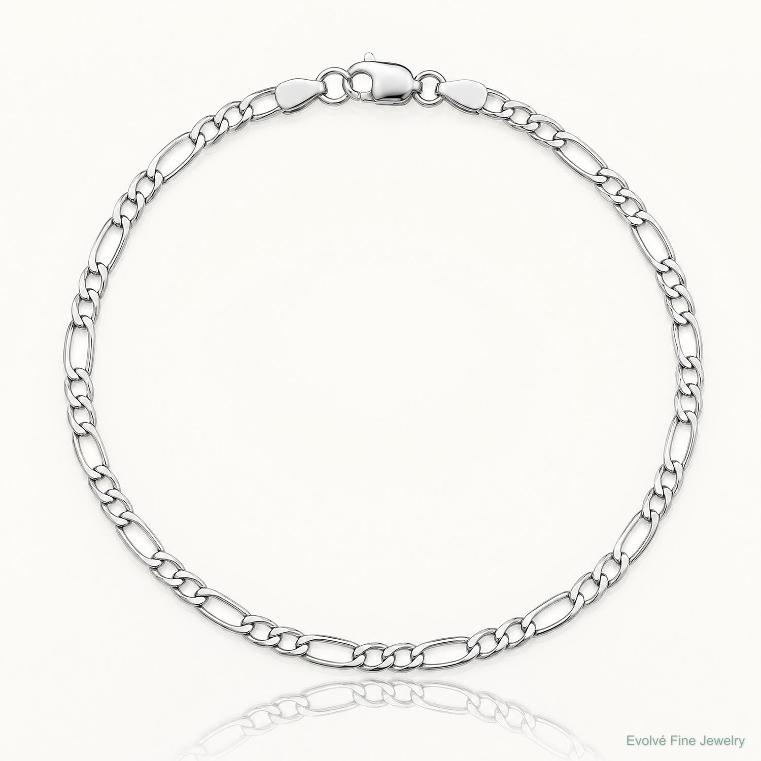 14k White Gold 2.5mm Semi-Solid Figaro Chain - Lifestyle View