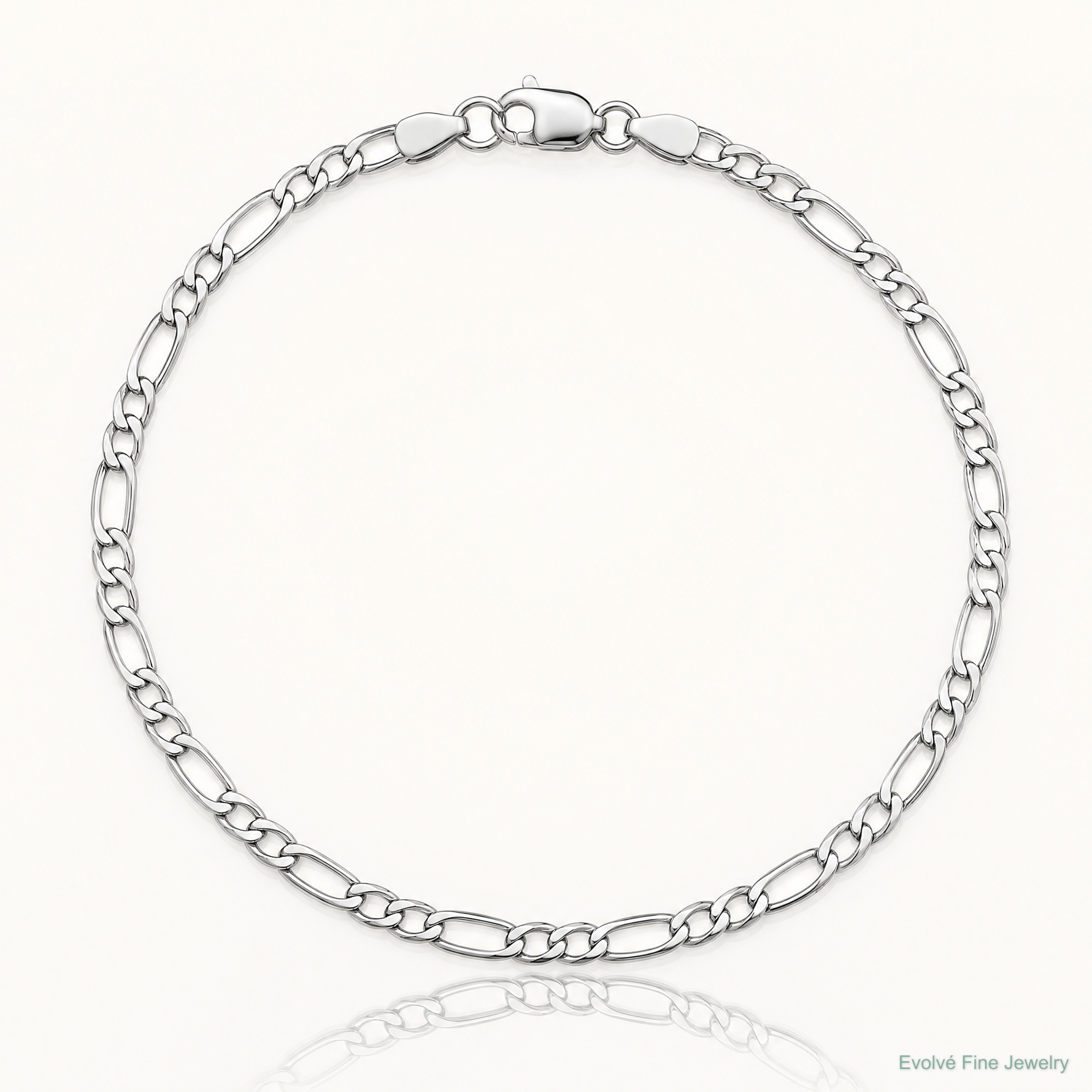 14k White Gold 2.5mm Semi-Solid Figaro Chain - Lifestyle View