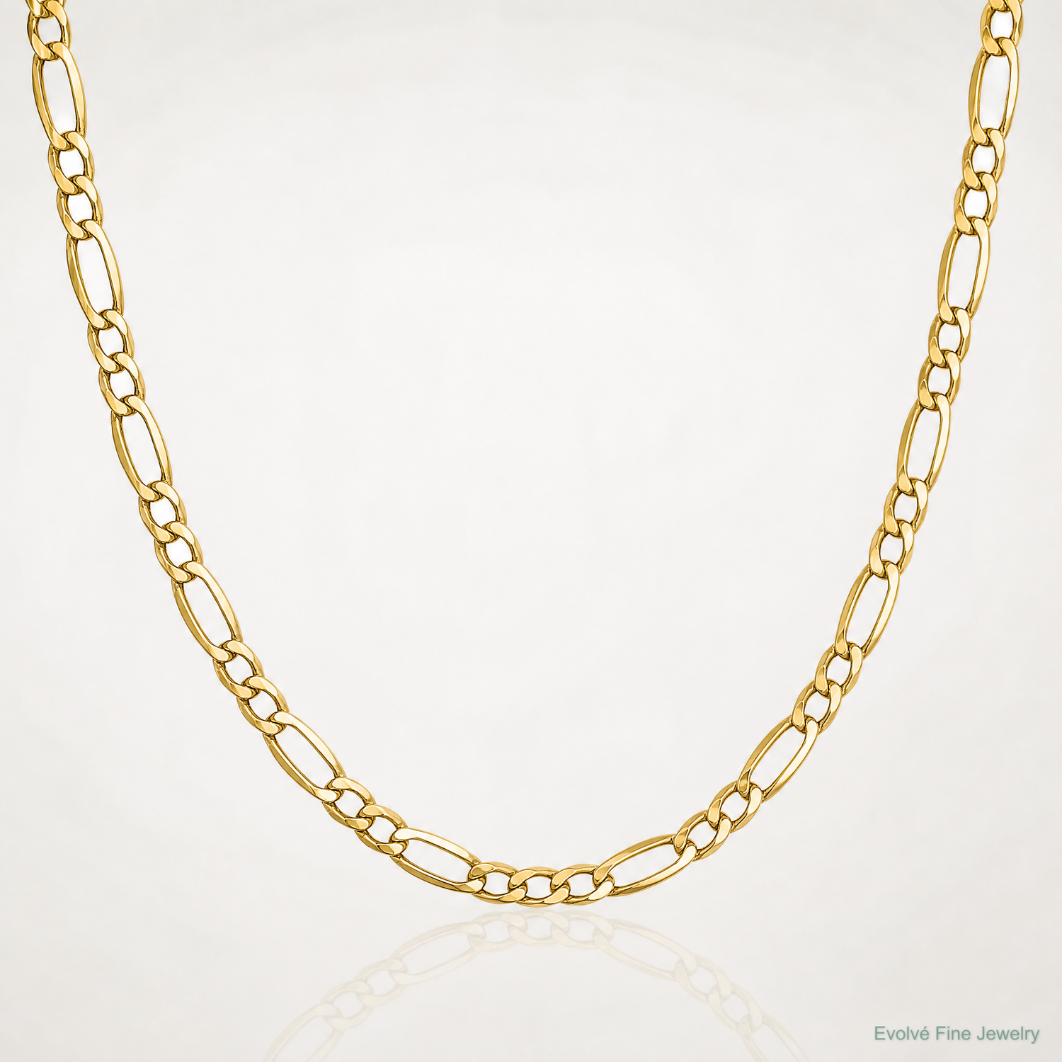 14k 2.5mm Semi-Solid Figaro Chain - Lifestyle View