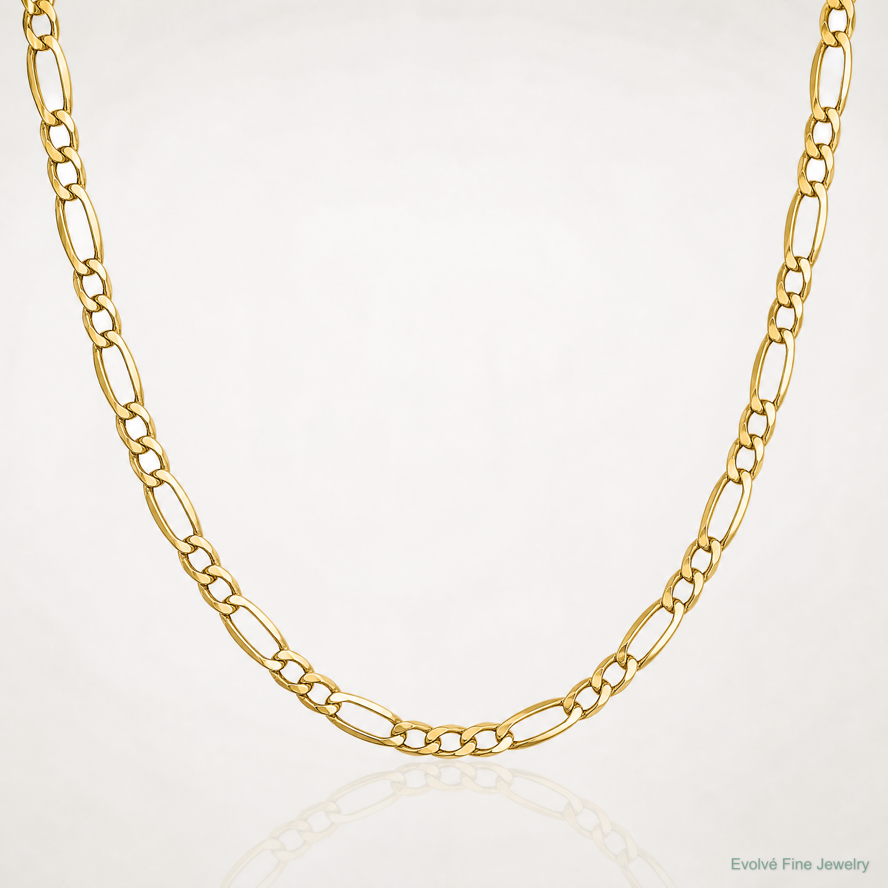 14k 2.5mm Semi-Solid Figaro Chain - Lifestyle View