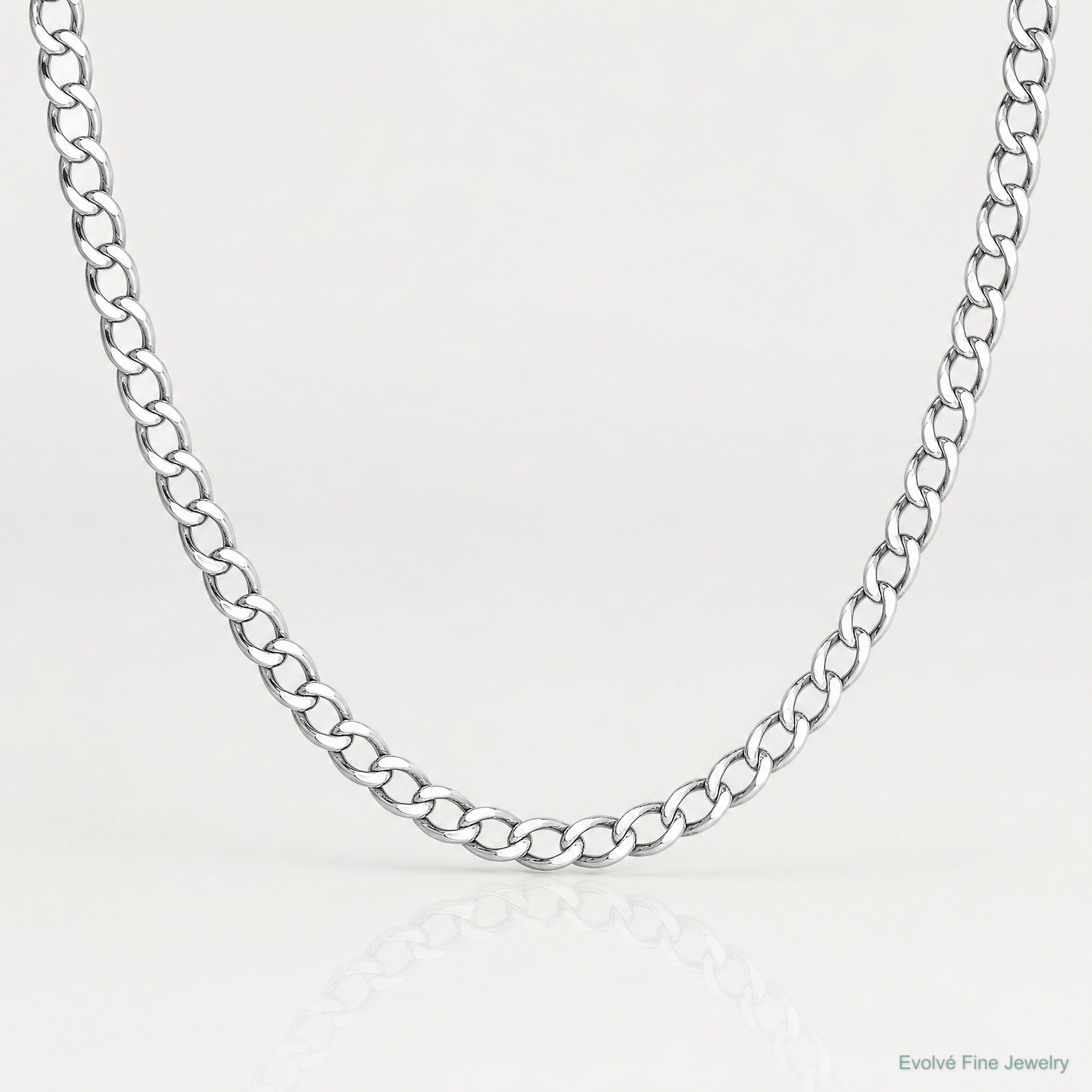 14k WG 2.5mm Semi-Solid Curb Chain - Lifestyle View