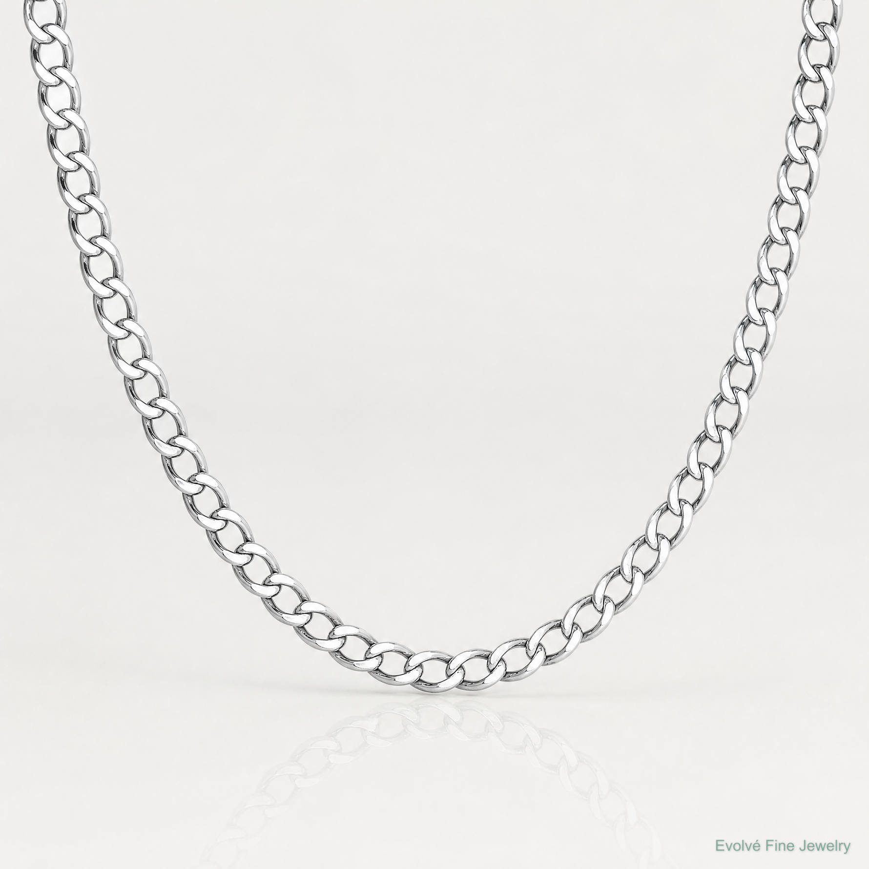 14k WG 2.5mm Semi-Solid Curb Chain - Lifestyle View