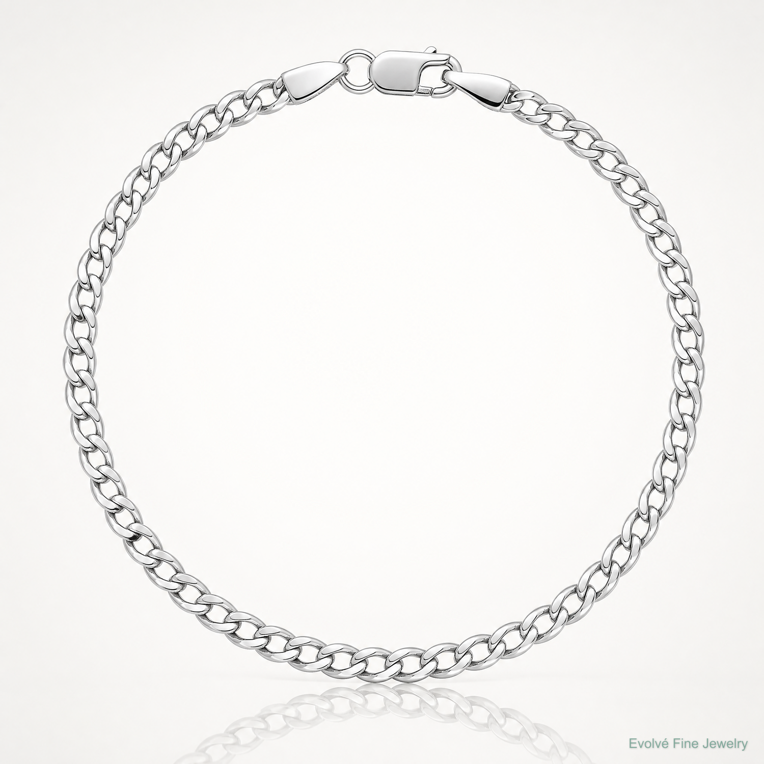 14k White Gold 2.5mm Semi-Solid Curb Chain - Lifestyle View
