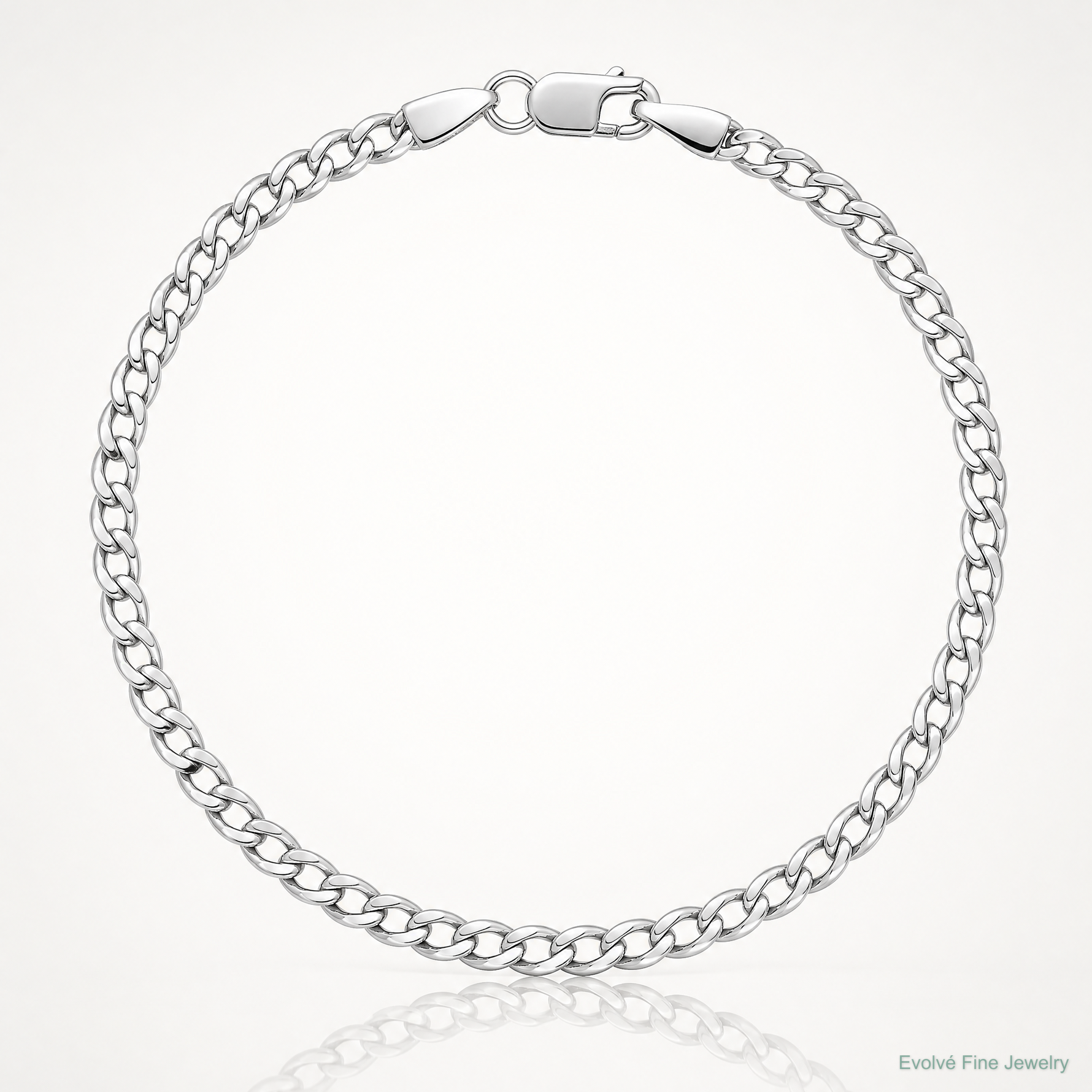 14k White Gold 2.5mm Semi-Solid Curb Chain - Lifestyle View