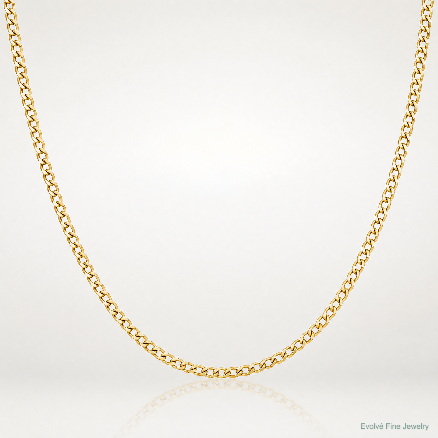 14k 2.5mm Semi-Solid Curb Chain - Lifestyle View