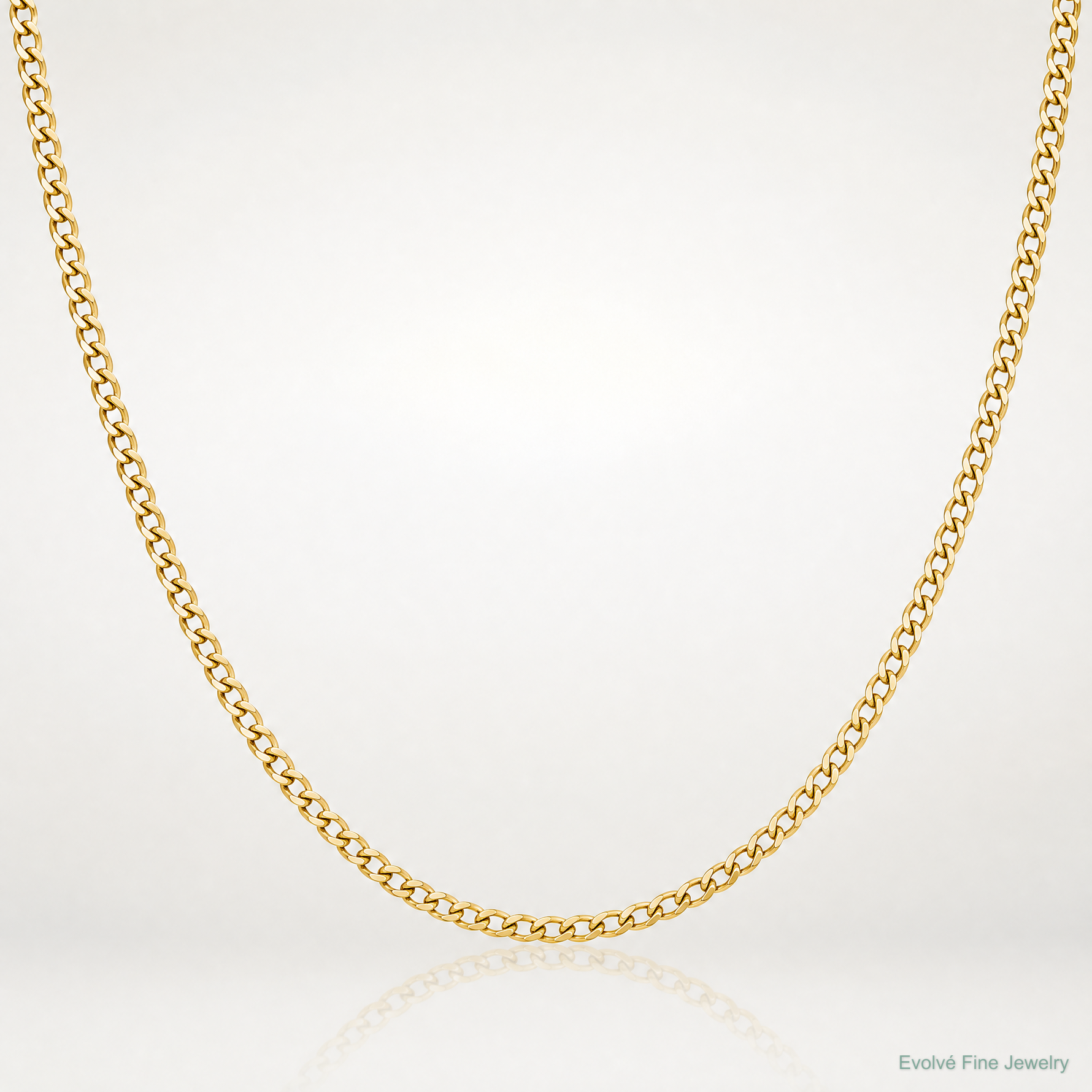 14k 2.5mm Semi-Solid Curb Chain - Lifestyle View