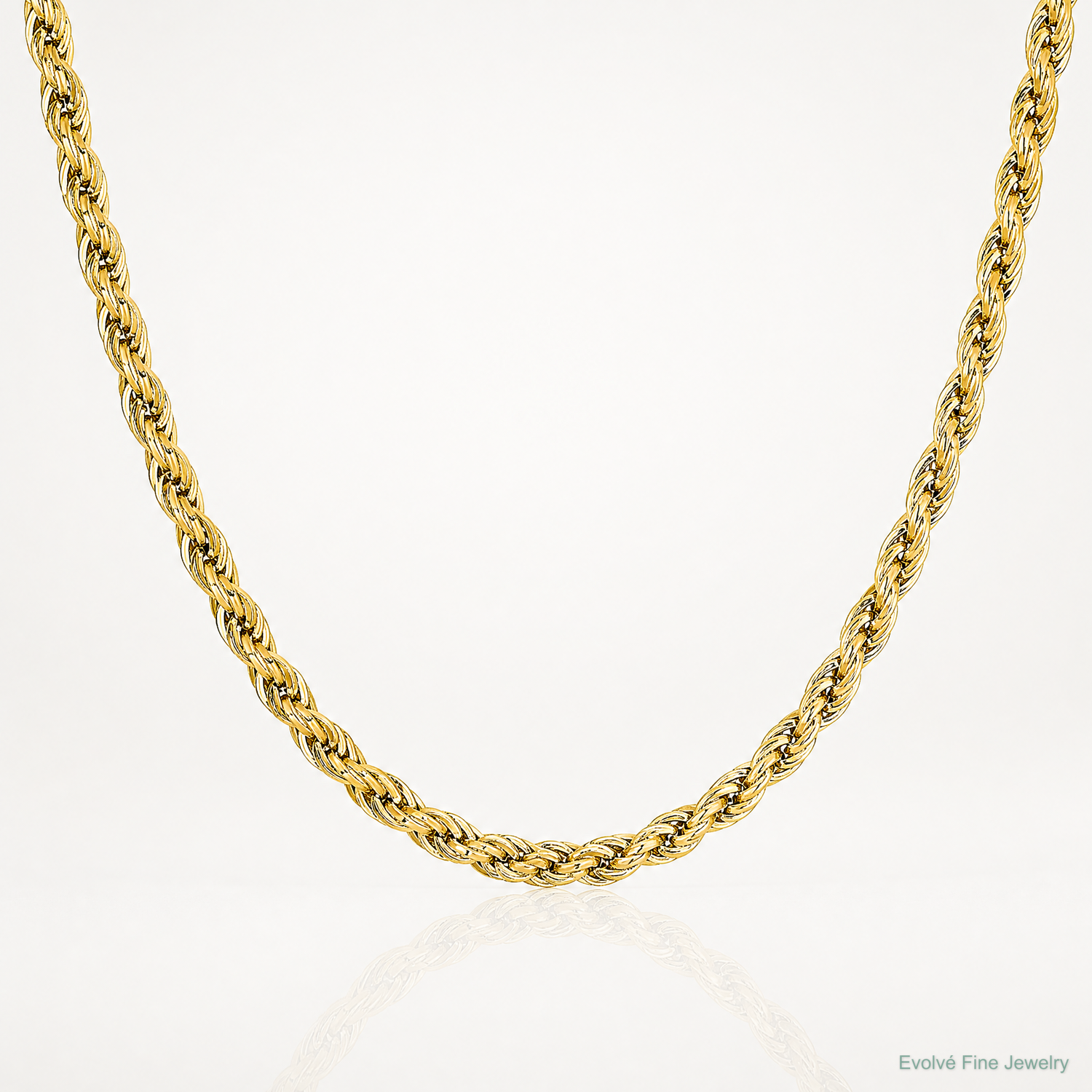 14ky 3.0mm Semi-Solid Rope Chain - Lifestyle View