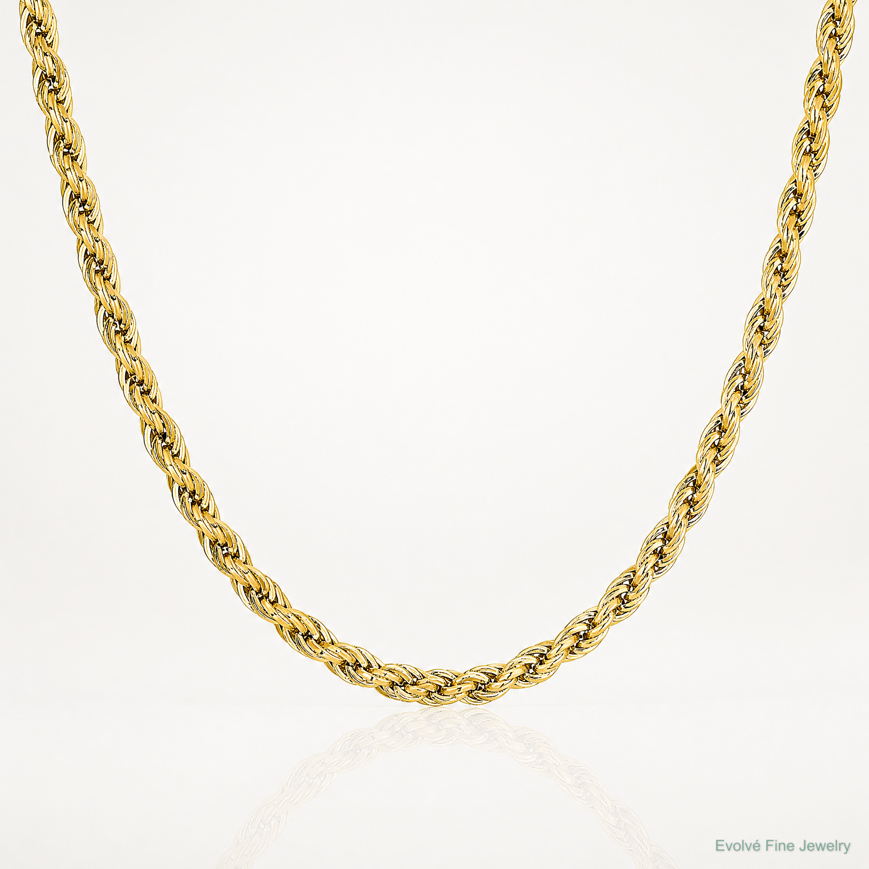 14ky 3.0mm Semi-Solid Rope Chain - Lifestyle View