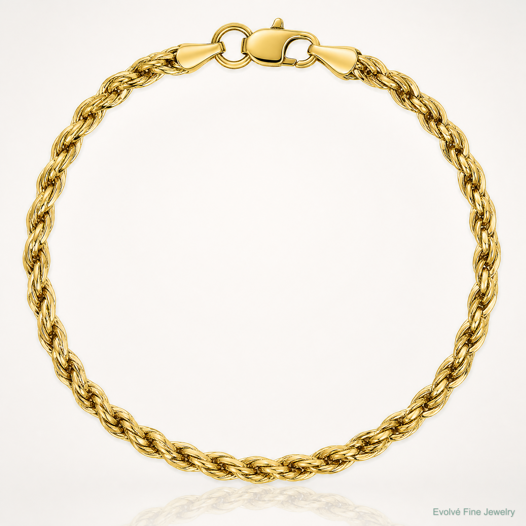 14ky 3.0mm Semi-Solid Rope Chain - Lifestyle View