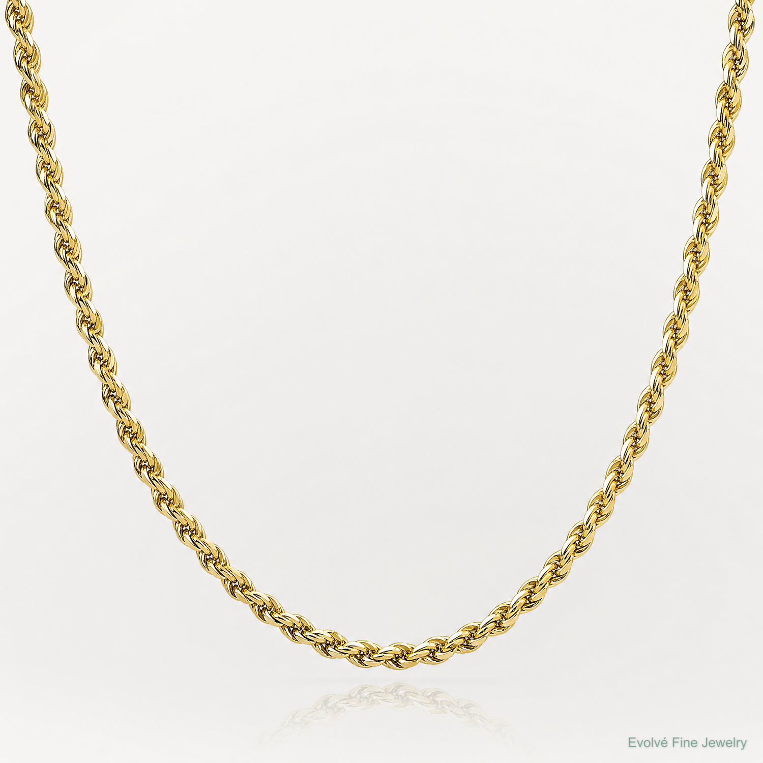 14ky 2.8mm Semi-Solid Rope Chain - Lifestyle View