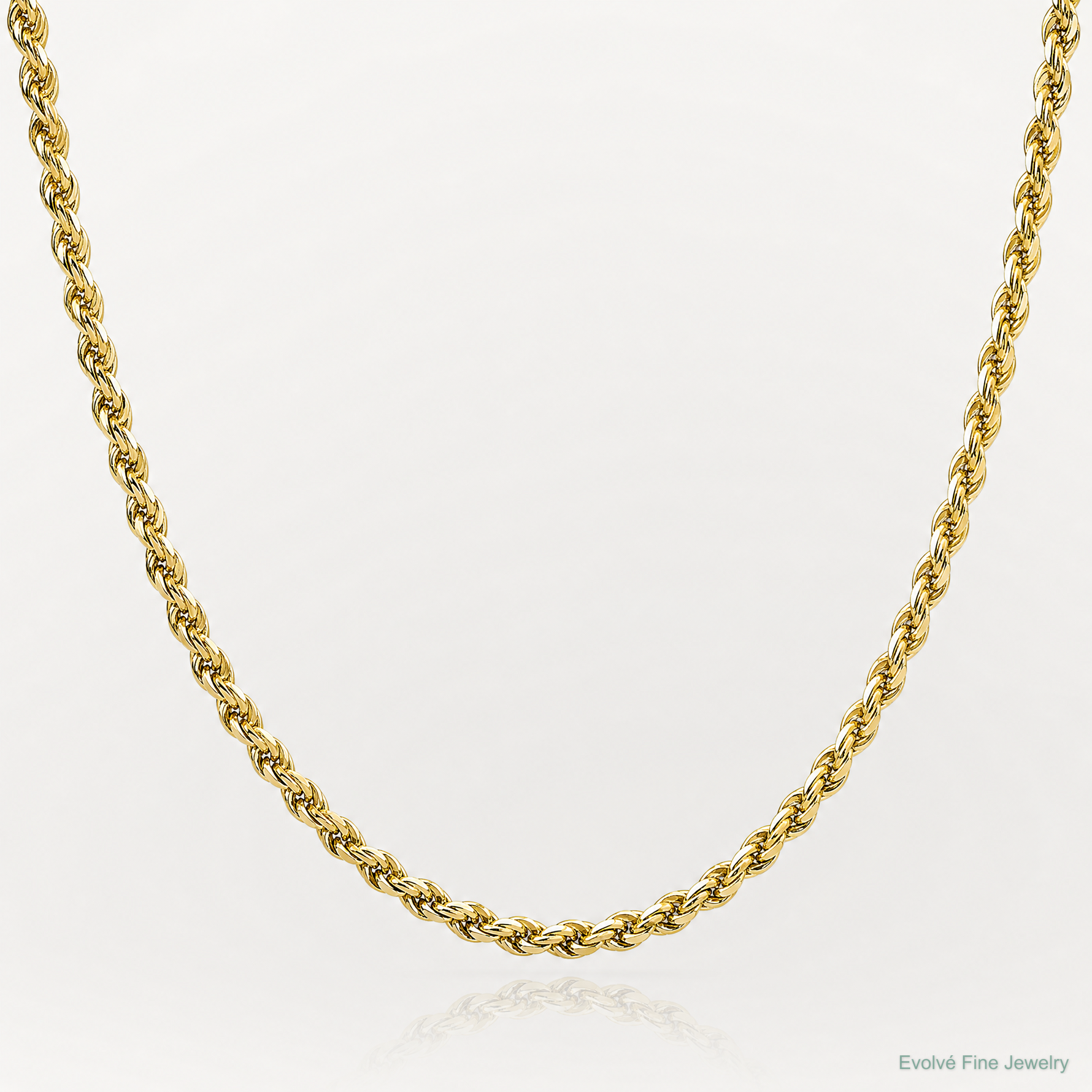 14ky 2.8mm Semi-Solid Rope Chain - Lifestyle View