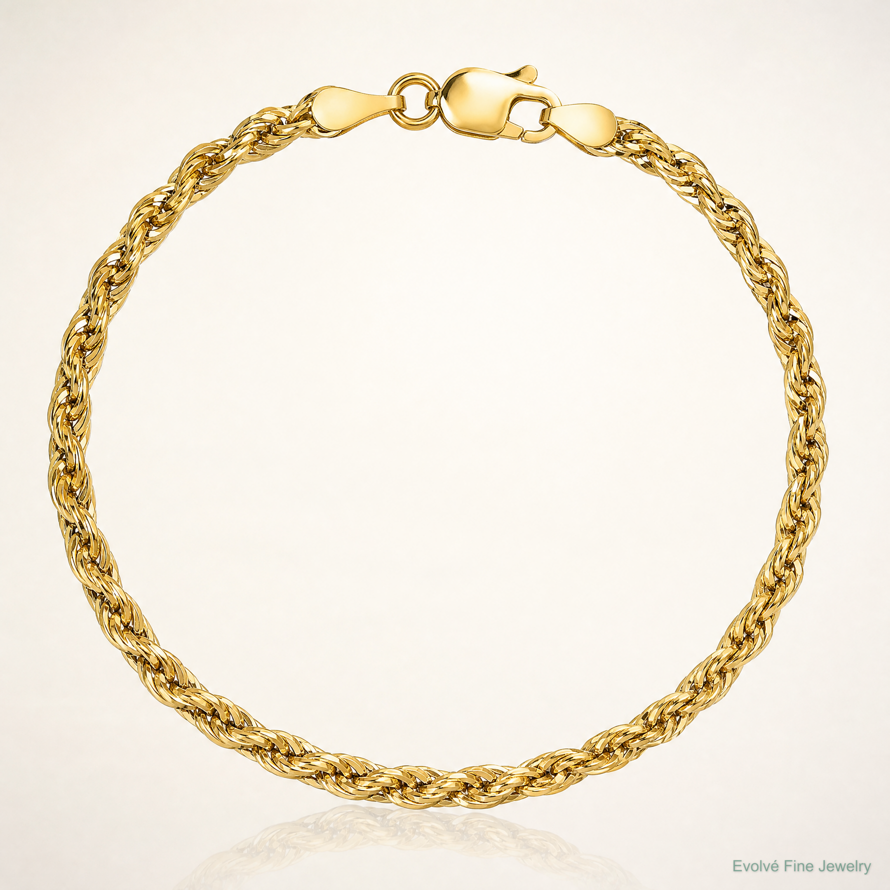 14ky 2.8mm Semi-Solid Rope Chain - Lifestyle View