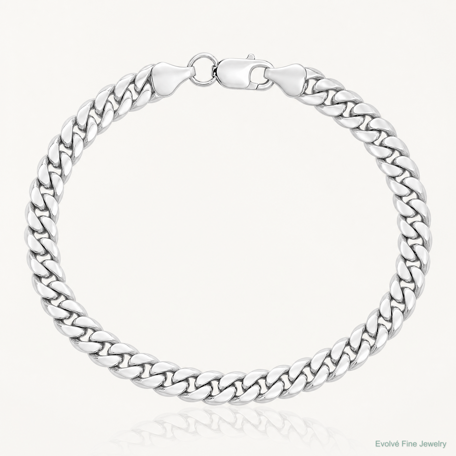 14k White Gold 6mm Semi-Solid Miami Cuban Chain - Lifestyle View