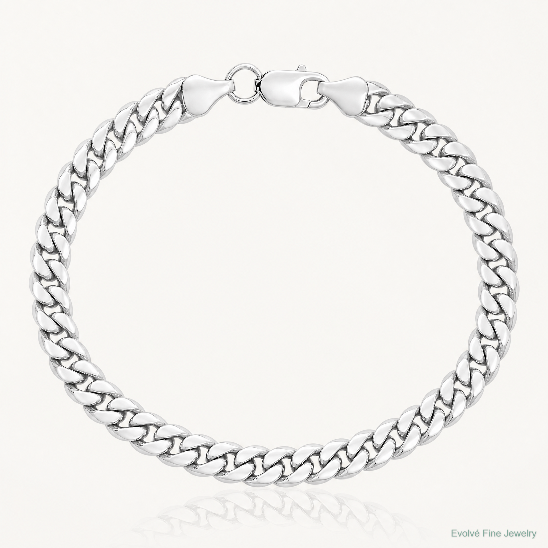 14k White Gold 6mm Semi-Solid Miami Cuban Chain - Lifestyle View