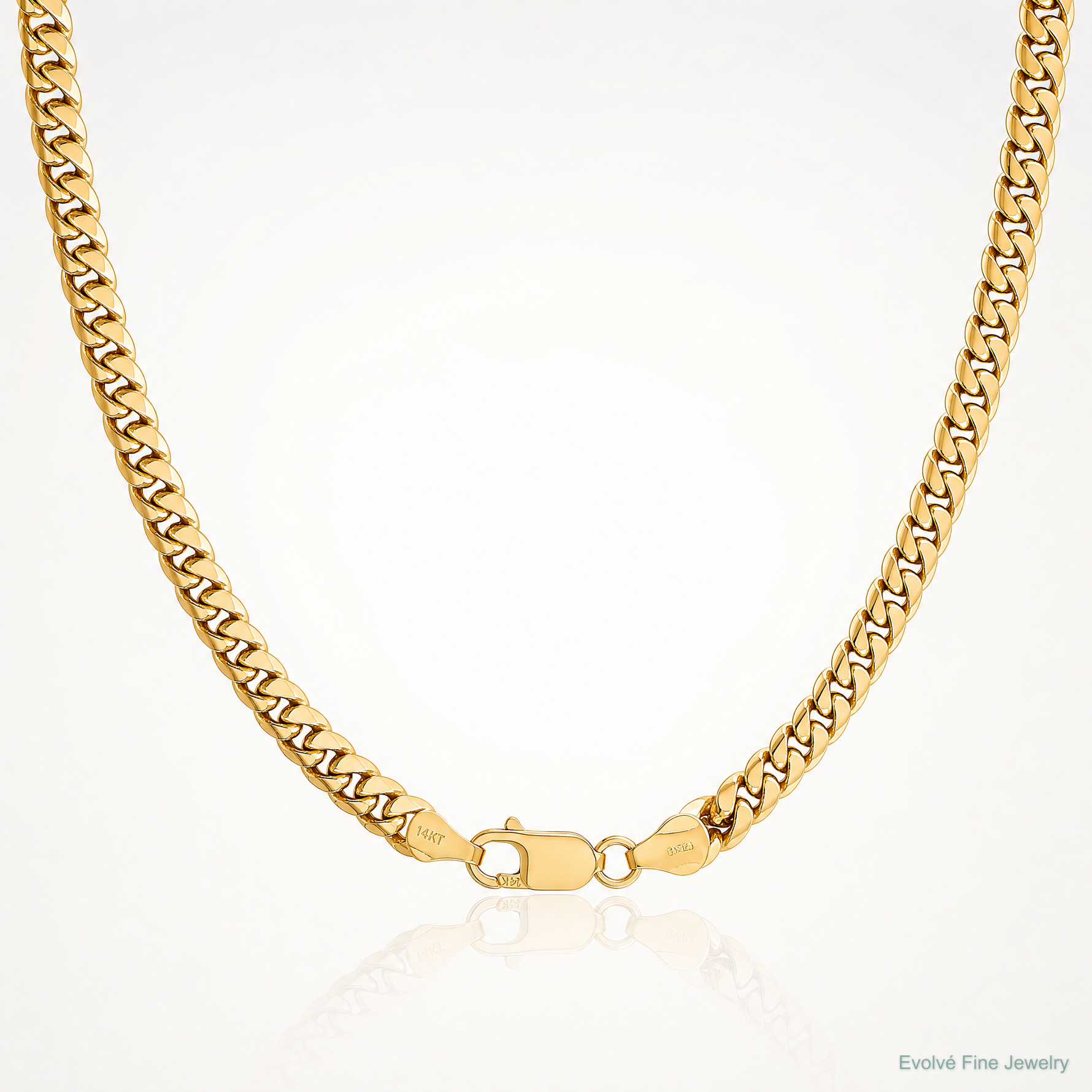 14k 6.75mm Semi-Solid Miami Cuban Chain - Lifestyle View