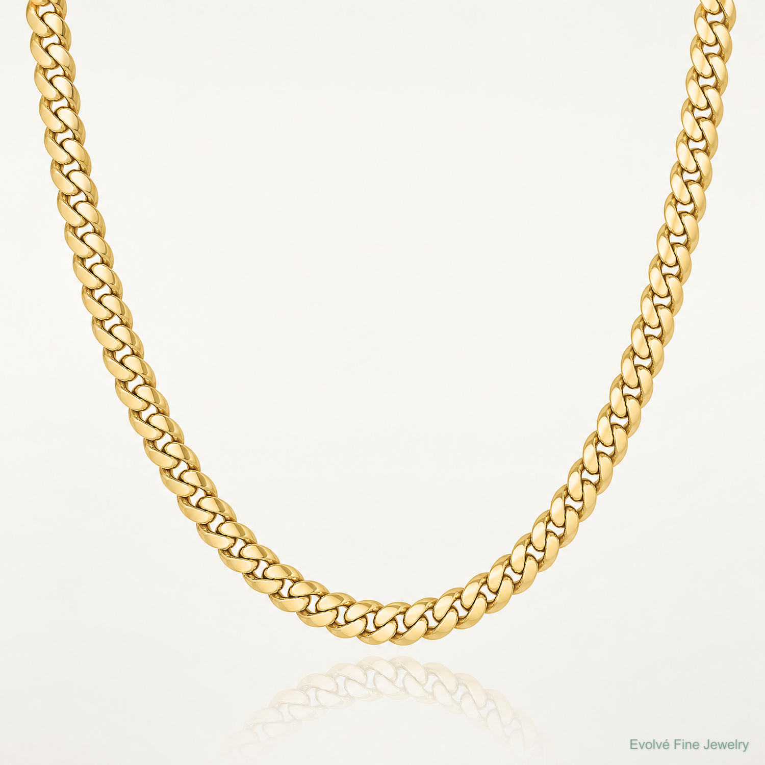 14k 7.3mm Semi-Solid Miami Cuban Chain - Lifestyle View