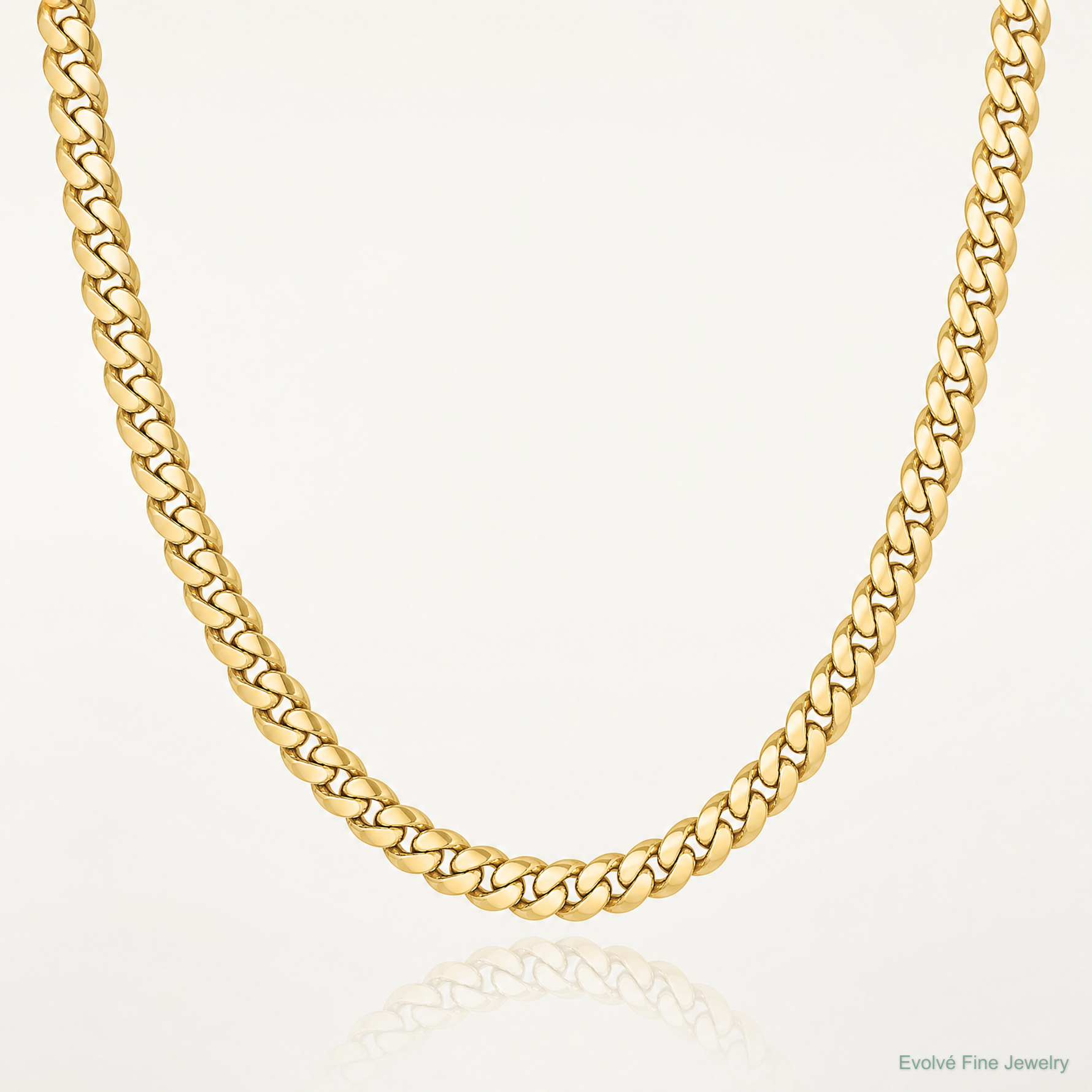 14k 7.3mm Semi-Solid Miami Cuban Chain - Lifestyle View
