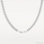 14k White Gold 7.3mm Semi-Solid Miami Cuban Chain - Lifestyle View
