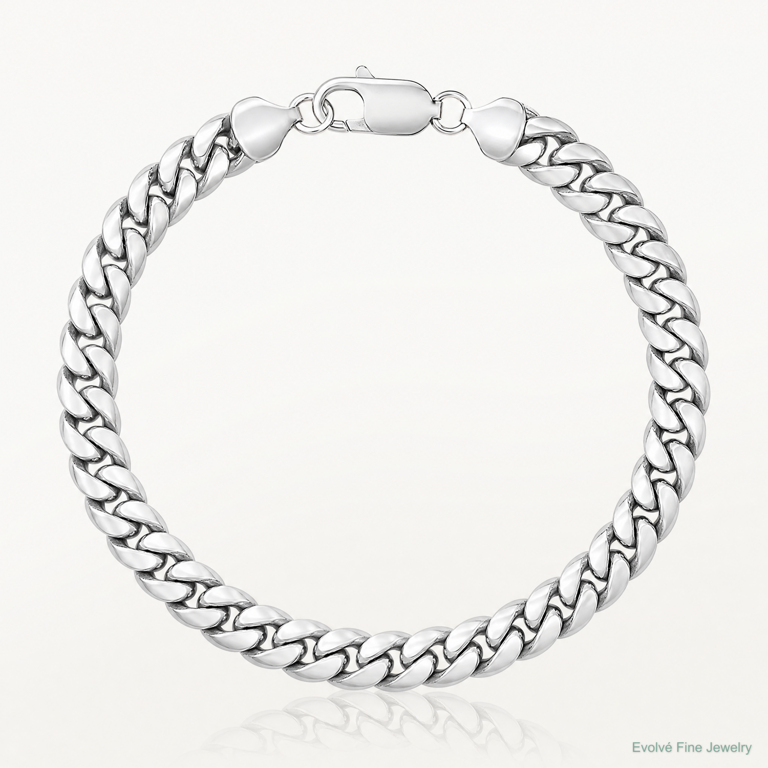 14k White Gold 7.3mm Semi-Solid Miami Cuban Chain - Lifestyle View