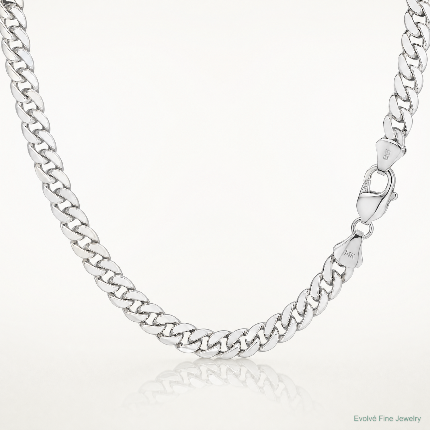 14k White Gold 11mm Semi-Solid Miami Cuban Chain - Lifestyle View