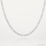 14k White Gold 3.5mm Semi-Solid Figaro Chain - Lifestyle View