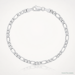 14k White Gold 3.5mm Semi-Solid Figaro Chain - Lifestyle View