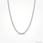 14k White Gold 2.45mm Semi-Solid Round Box Chain - Lifestyle View