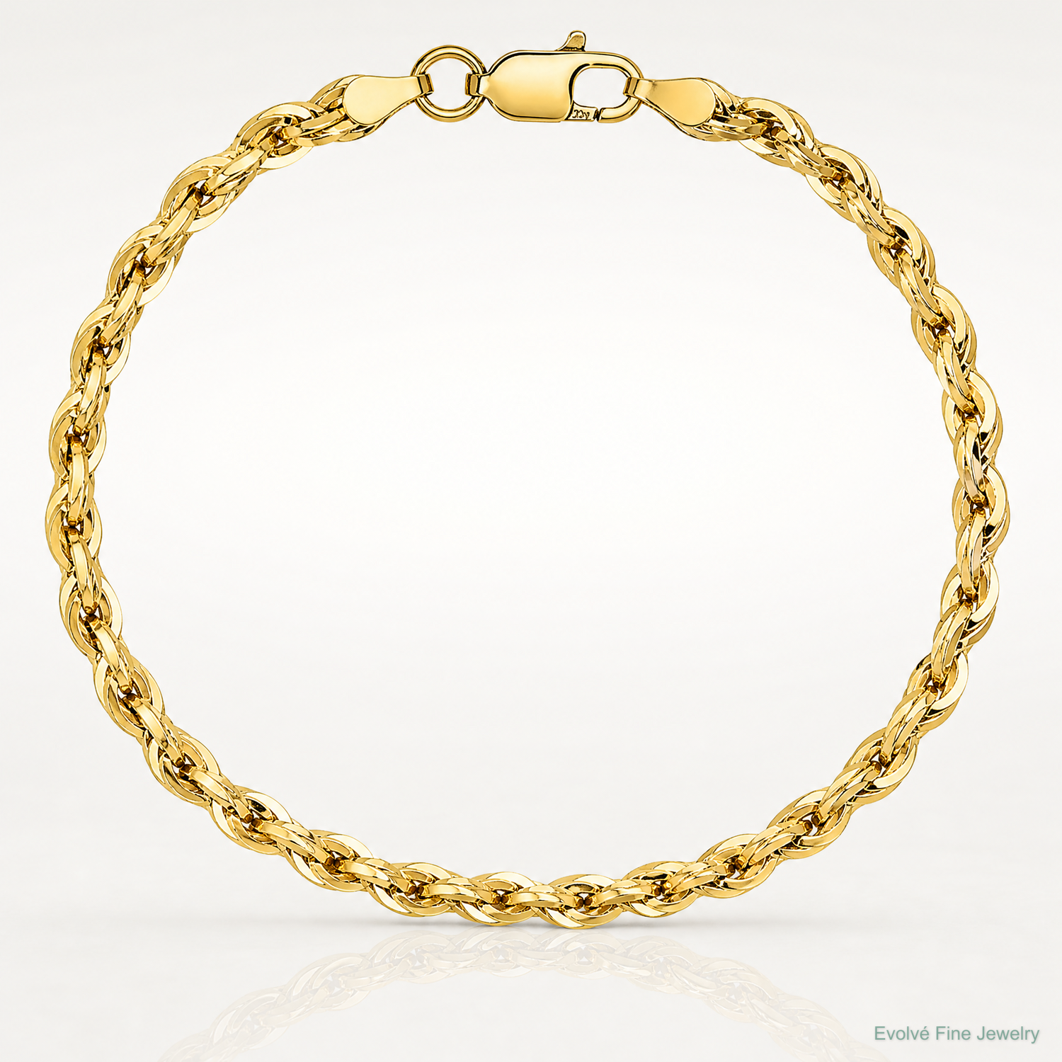 14ky 4.25mm Semi-Solid Rope Chain - Lifestyle View
