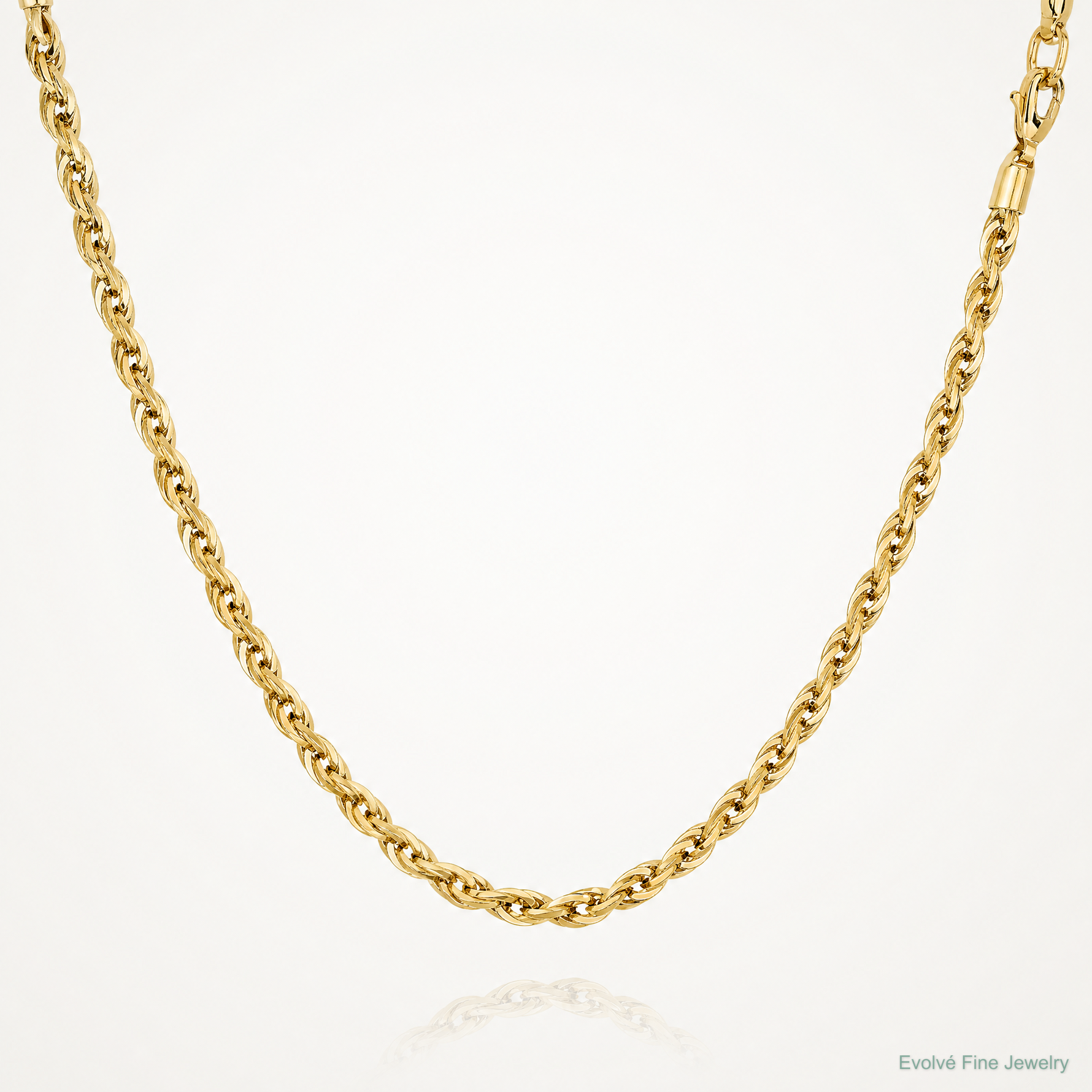 14ky 4.75mm Semi-Solid Rope Chain - Lifestyle View