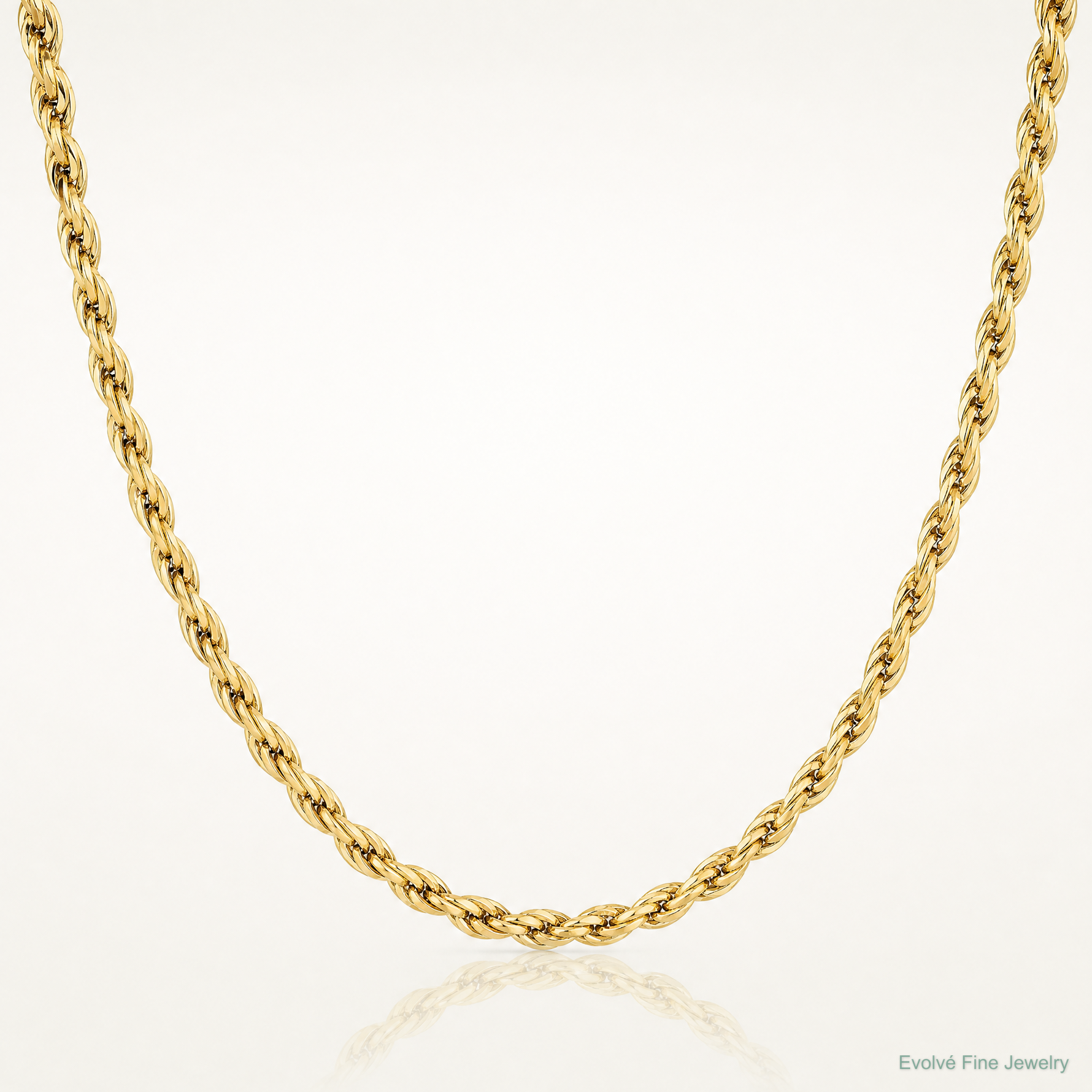 14ky 5.4mm Semi-Solid Rope Chain - Lifestyle View