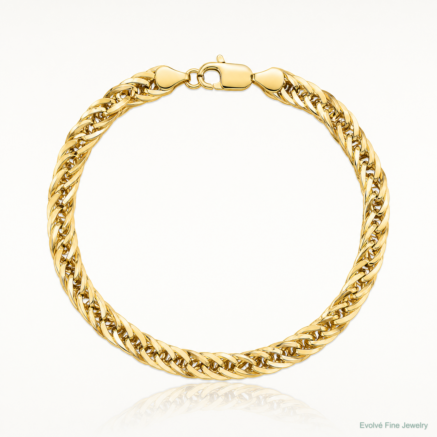 14ky 5.4mm Semi-Solid Rope Chain - Lifestyle View