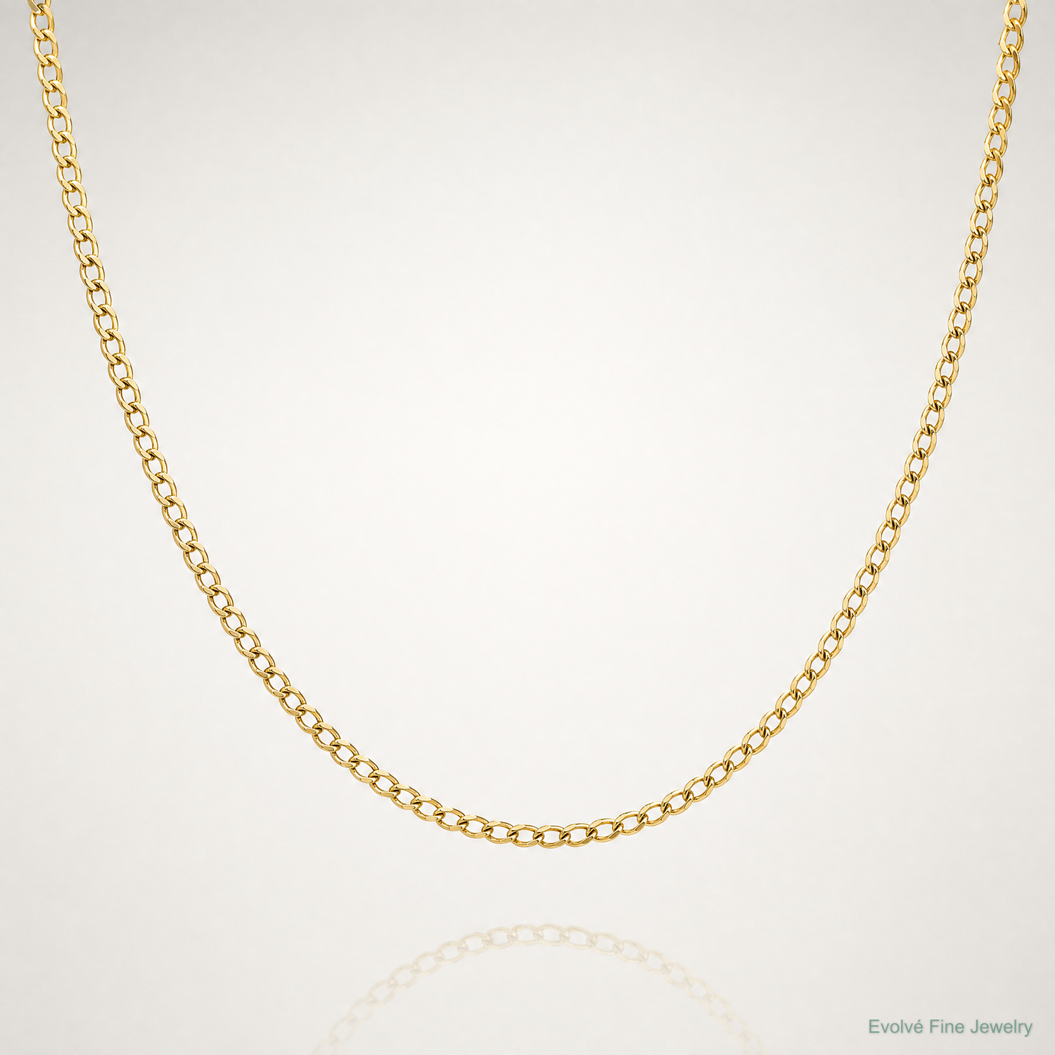 14k 1.85mm Semi-Solid Curb Chain - Lifestyle View