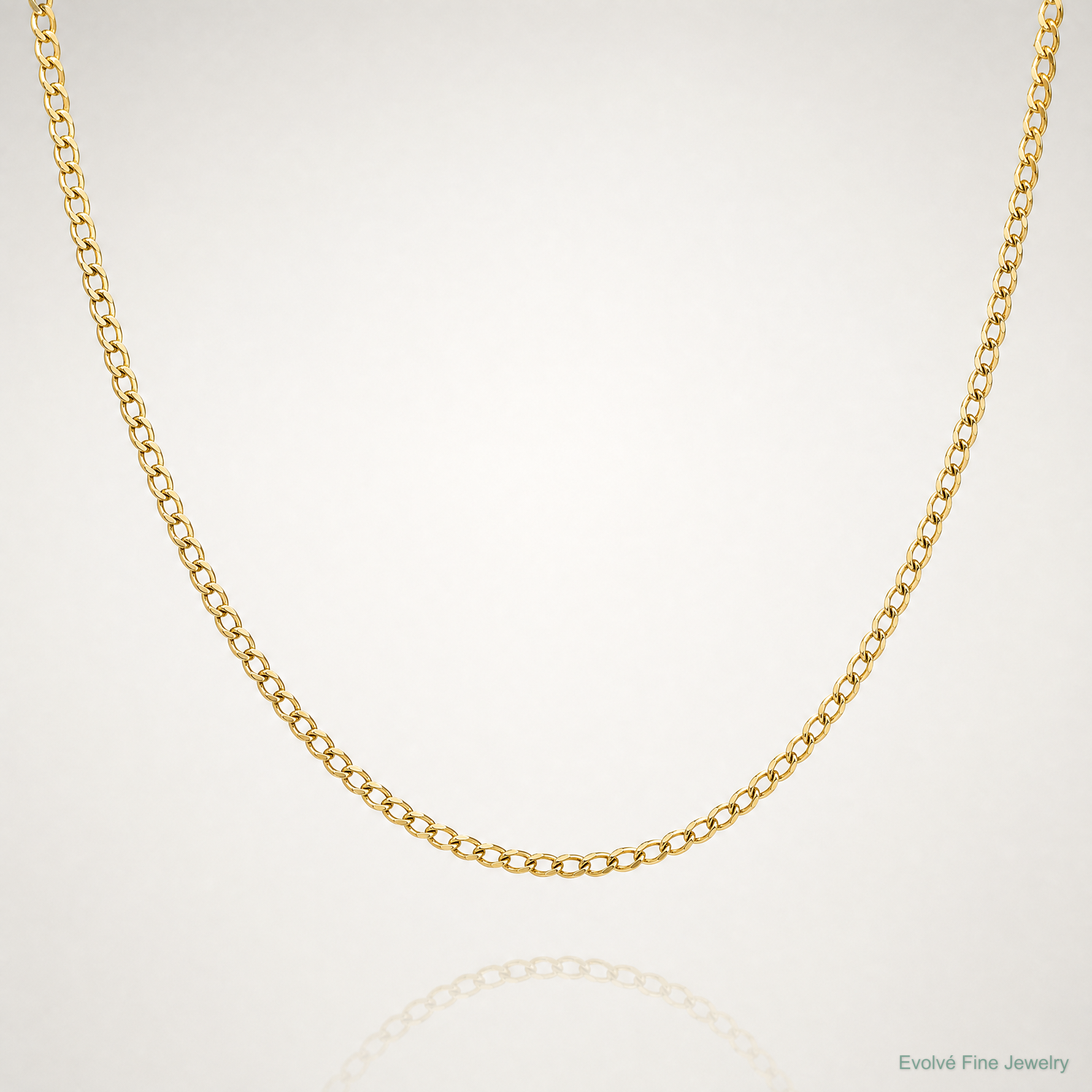 14k 1.85mm Semi-Solid Curb Chain - Lifestyle View