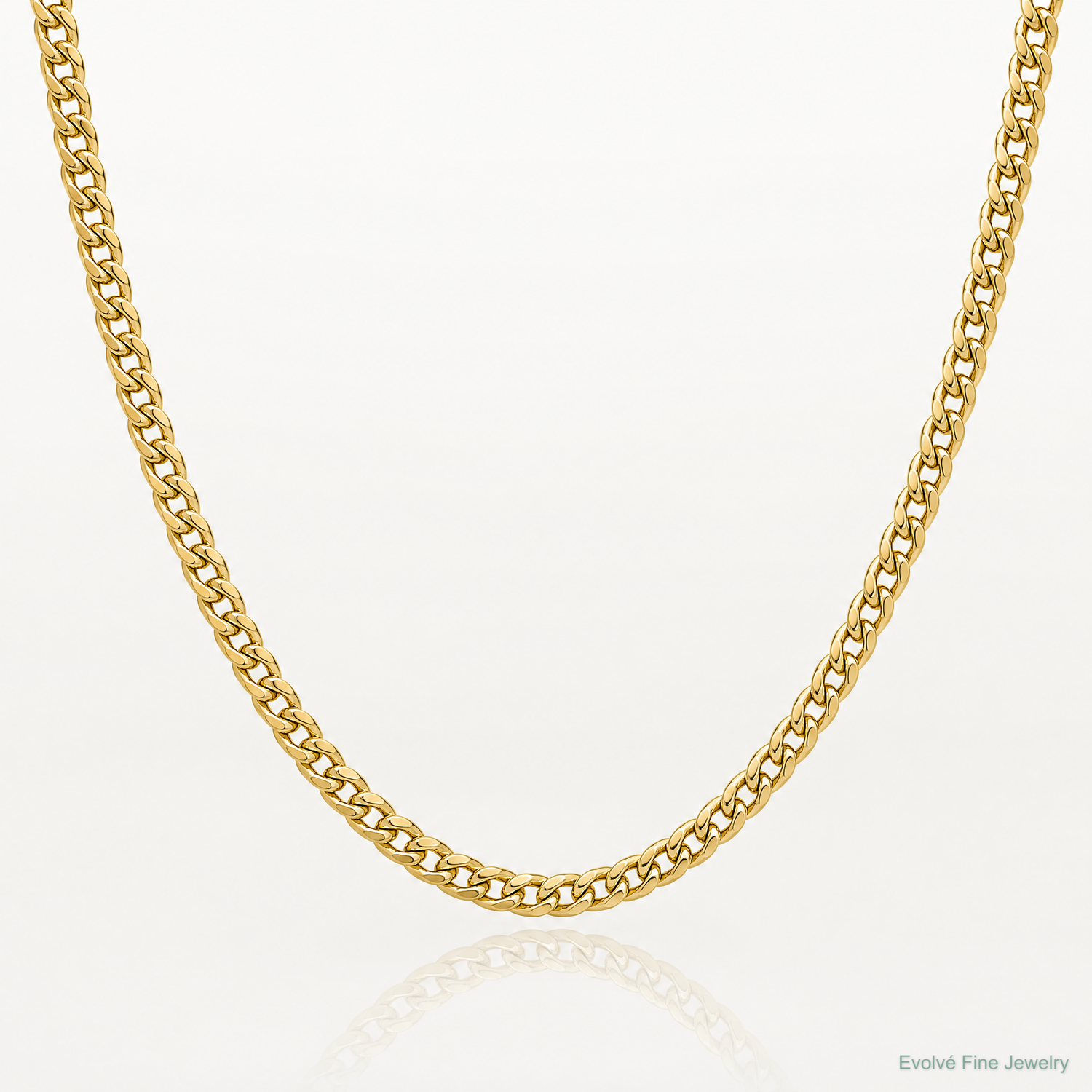 14k 3.5mm Semi-Solid Miami Cuban Chain - Lifestyle View