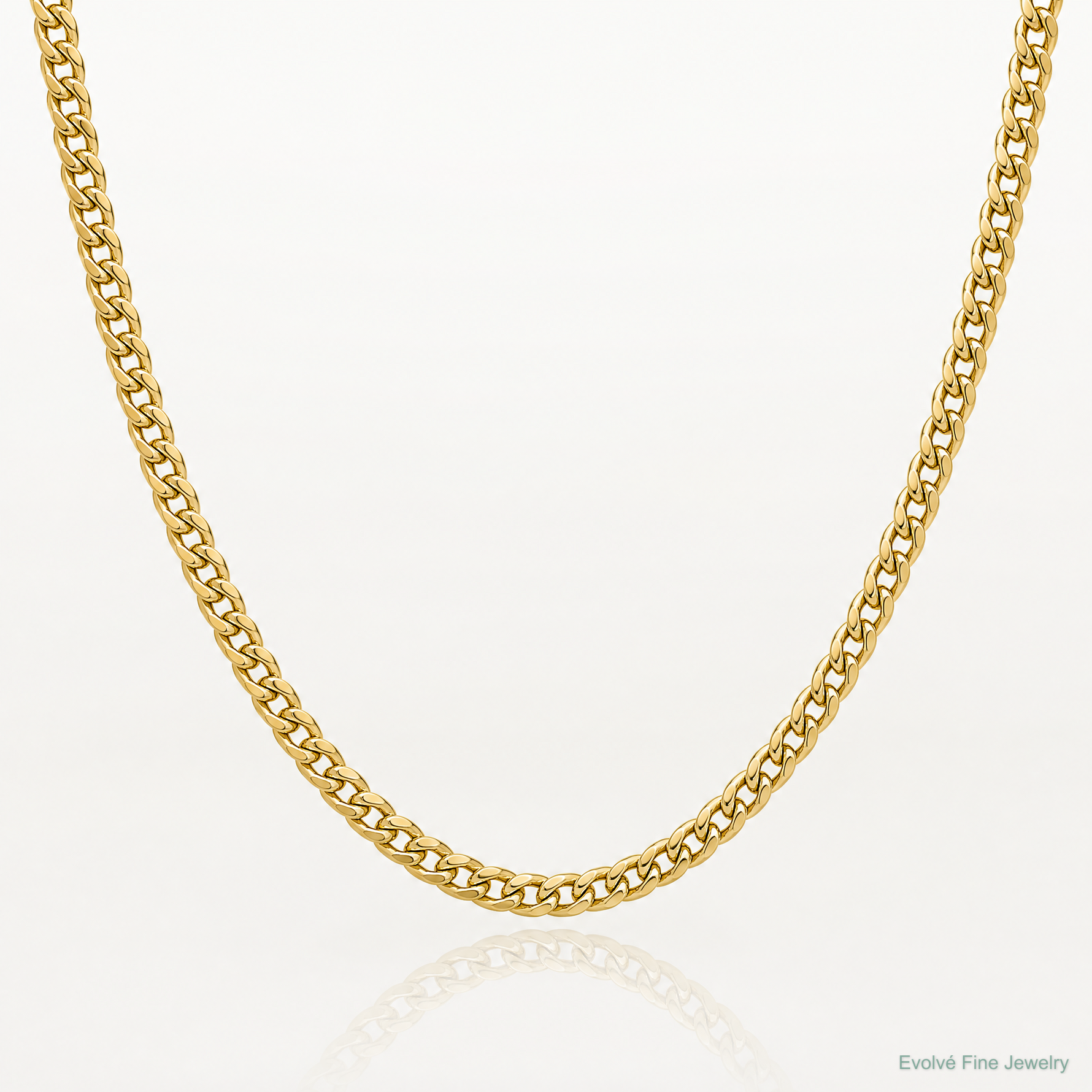 14k 3.5mm Semi-Solid Miami Cuban Chain - Lifestyle View